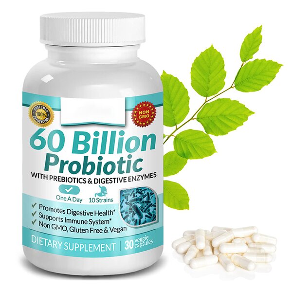 Probiotics Prebiotics Capsules - 60 Billion Lactobacillus Digestive Immune Support for Women