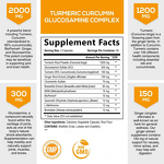 Turmeric Curcumin Capsules - Black Pepper Ginger BioPerine Natural Joint Support