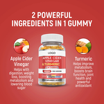 Turmeric ACV Gummies - OEM Dietary Supplement Detox Fat Burning Belly Slimming for Adult
