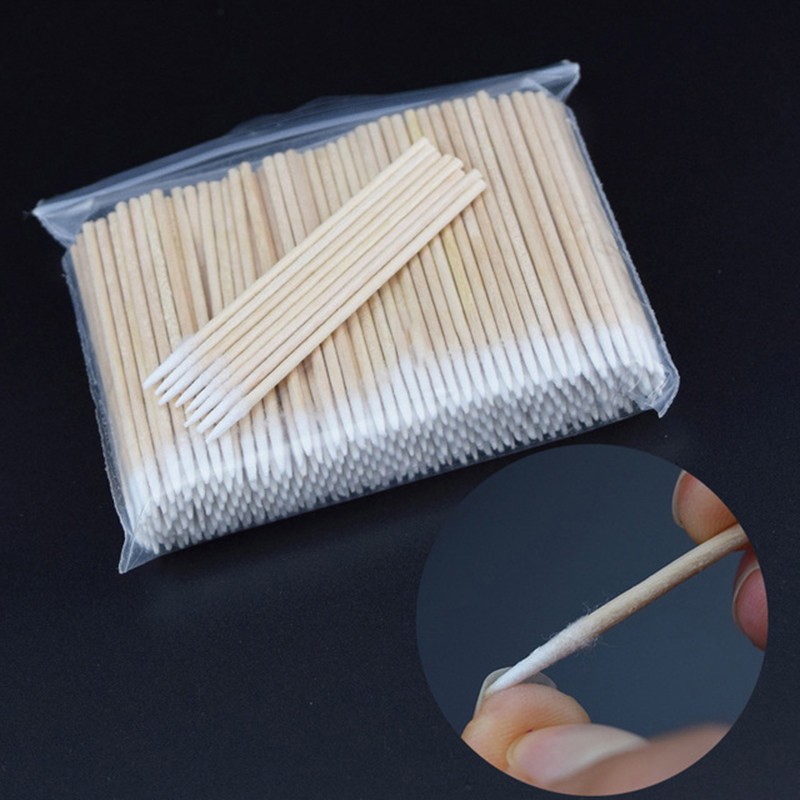 Permanent Makeup Swab Supplier - 100 PCS Wood Cotton Swab