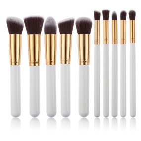 Custom Makeup Brush Factory - 10pcs Wood Black Gold Set