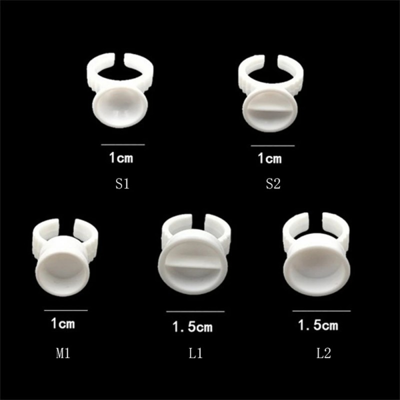 Eyelash Glue Ring Manufacturer - 100pcs Disposable White Holder