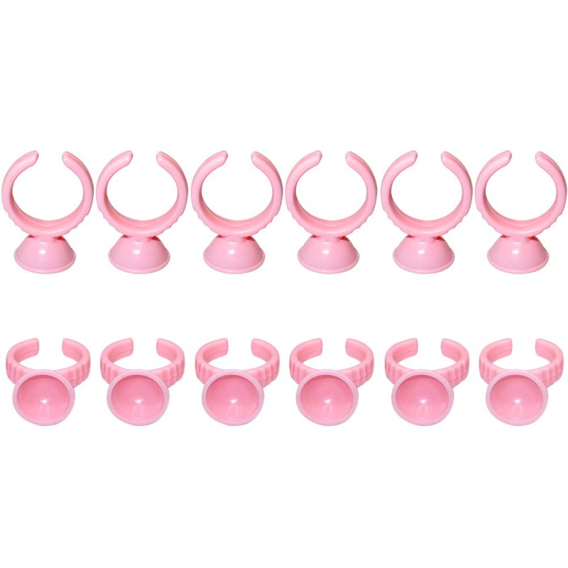 Disposable Glue Ring Factory - 100pcs Pink Plastic Holder
