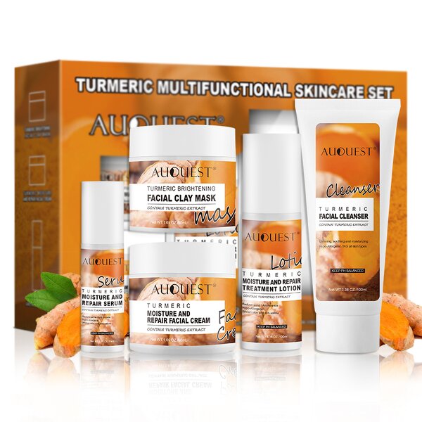 Turmeric Skin Care Set - Wholesale Organic Deep Cleansing Anti Acne Brightening Whitening
