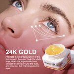 24K Gold Eye Cream - Organic Wrinkle-Reducing Eye Bags Removal Bright Lift Firming