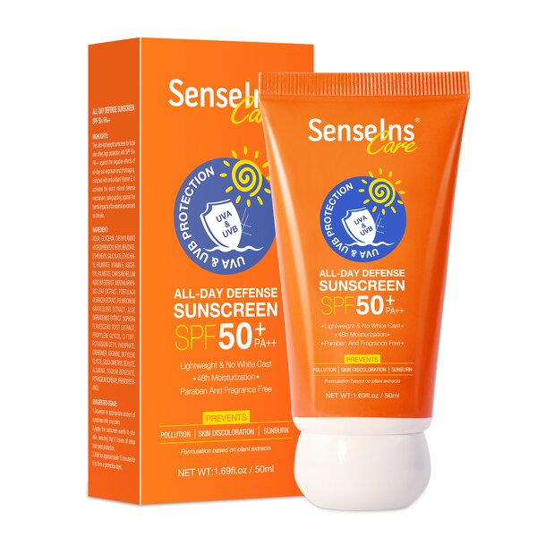 Sunscreen SPF 50 - Private Label Organic All-Day Defense UVA/UVB Moisturizing Whitening