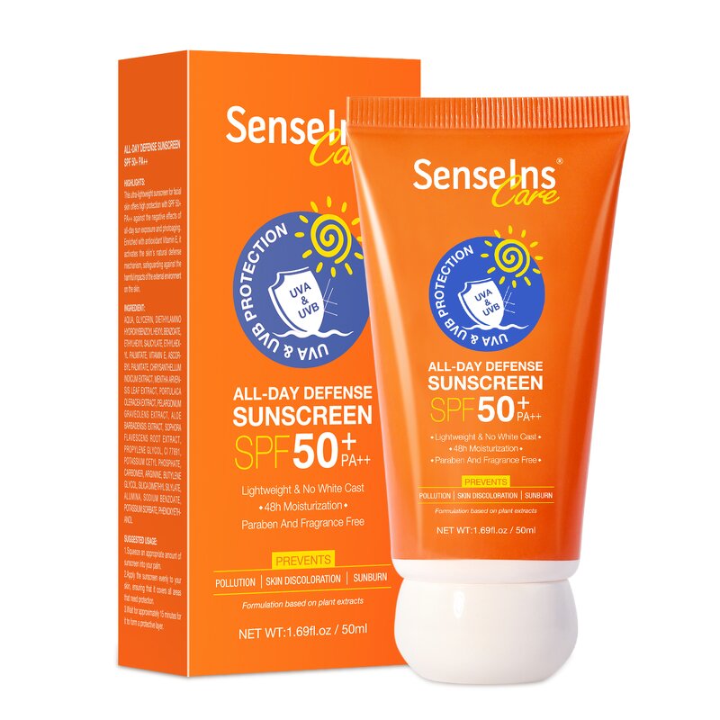 Sunscreen SPF 50 - Private Label Organic All-Day Defense UVA/UVB Moisturizing Whitening