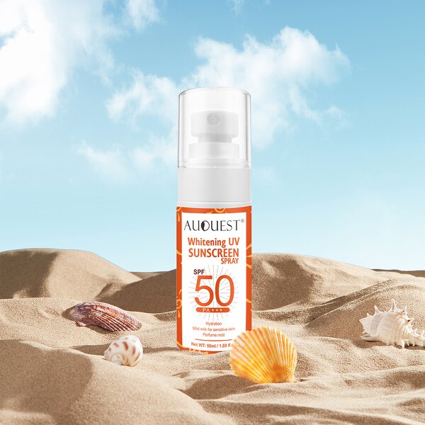 Sunscreen Spray SPF 50 - Private Label Organic UV Sunburn Travel Antioxidant Custom Logo