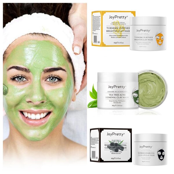 Facial Clay Mask Manufacturer - OEM Turmeric Green Tea Dead Sea Mud Vitamin C with Brush