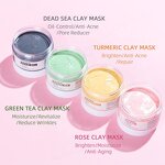 Facial Clay Mask Manufacturer - OEM Turmeric Green Tea Dead Sea Mud Vitamin C with Brush