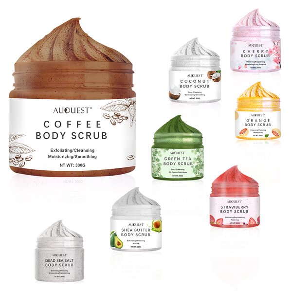 Body Scrub Set - AuQuest OEM Organic Deep Cleansing Exfoliating Brightening Moisturizing