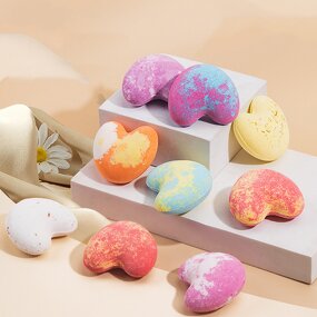 Heart Bath Salt Balls - 40g Essential Oil Infused Bubble Popper Explosion Soaking