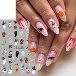 Nail Art Sticker Manufacturer - Halloween 3D Funny Cartoon Ghost Pumpkin Witch Long Nail DIY Application