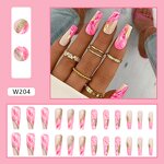 Artificial Fingernails Wholesale Supplier - One Second Wearable Long Ballet Nail Plate Halo Dye Splicing Glitter Gold
