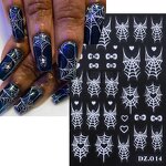 Nail Stickers Manufacturer - Christmas Style Hot Stamping Laser Diamond Effect Halloween 3D Spider Web Bow