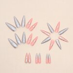 Nail Art Manufacturer - Long Pointed Leopard Print Burst Flash Gold Foil Lines Spicy Girls Europe America Ins