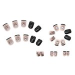 Nail Art Wholesale Supplier - Black Love Short Square Pattern White Appearance Plastic 24pcs for Women