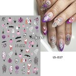 Nail Art Sticker Manufacturer - Halloween 3D Funny Cartoon Ghost Pumpkin Witch Long Nail DIY Application