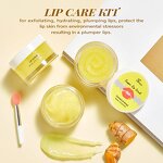 Turmeric Lip Scrub Set - Private Label Moisturizing Sugar Scrub Lip Balm Mask 100% Natural