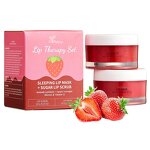 Berries Lip Care Kit - Private Label Sleeping Mask Exfoliator Scrub Lip Balm Vegan Natural