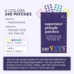 Star Pimple Patches - Private Label 4 Color 240 Hydrocolloid Salicylic Acid Tea Tree Oil