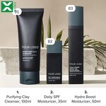 Men Skin Care Set - OEM Private Label Face Wash Cleanser Anti Acne Moisturizing Control