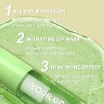 Green Clear Lip Gloss - No Logo Vegan Plant Fruit Flavor Moisturizer Plumping Lip Oil