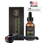 Men's Grooming Kit - Private Label Vegan Herbal Beard Oil Growth Serum Roller Maintenance