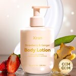 Strawberry Ginger Body Lotion - Private Label Vegan Cocoa Butter Caffeine Hydrating Moisturizing