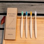 Bamboo Toothbrush - 10 Pcs Eco Friendly Soft Bristles Biodegradable Natural Charcoal Wood
