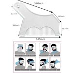 Beard Guide Shaper - Template with Inbuilt Comb Multi-liner Edges Curve Straight Neckline