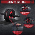 Ab Roller Wheel - Ultra-Wide 3.2 Inch Rubber Push Bar Non-Slip Home Gym Fitness Equipment