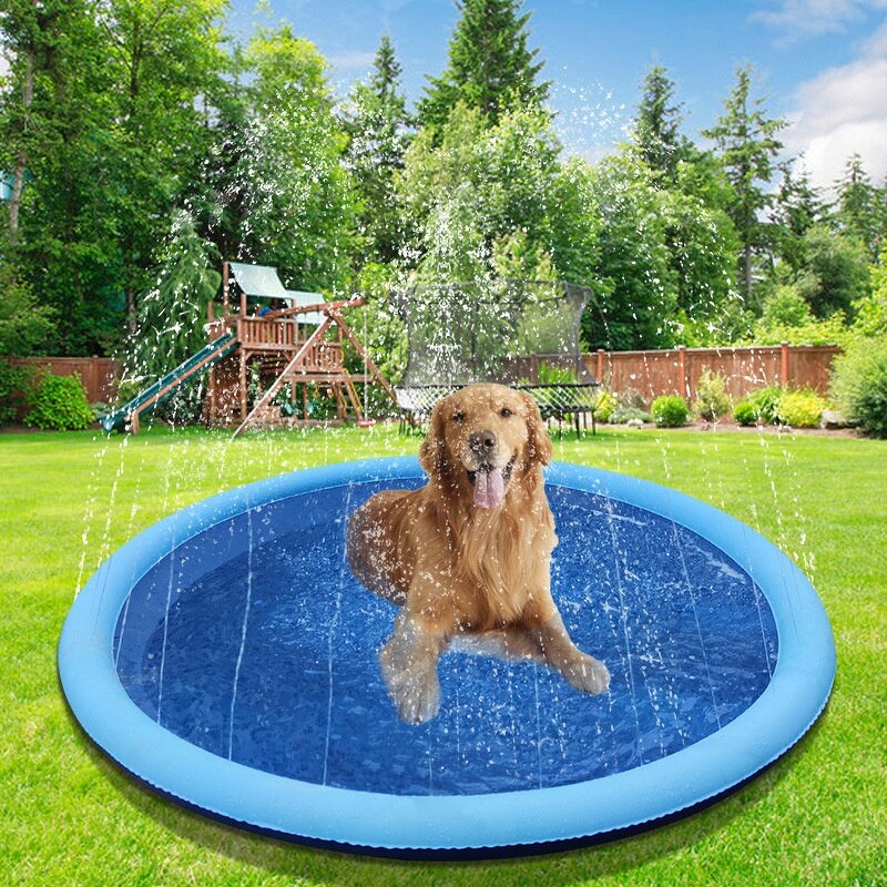 Dog Splash Pad - Eco-Friendly Anti-Slip Summer Outdoor Pet Water Mat Thicken Pool for Kids