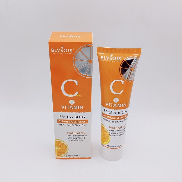 Vitamin C Scrub Gel - Natural Face Body Pore Deep Cleansing Exfoliating Whitening Skin Care