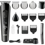 5 in 1 Beard Trimmer - USB Rechargeable LED Display Hair Clipper Nose Body Facial Grooming Kit