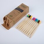 Bamboo Toothbrush - 10 Pcs Eco Friendly Soft Bristles Biodegradable Natural Charcoal Wood