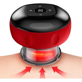 Electric Cupping Massager - 12 Modes Pressure Vacuum Cellulite Neck Shoulder Back Scraping