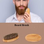 Beard Care Brush - 100% Natural Premium Wood Boar Bristle Mustache Comb Grooming Tool