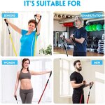 Heavy Duty Resistance Band - 150lbs TPE Nylon Sleeves Anti-Snap Elastic Home Gym Exercise