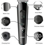 5 in 1 Beard Trimmer - USB Rechargeable LED Display Hair Clipper Nose Body Facial Grooming Kit