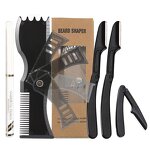Beard Shaping Template - Men Grooming Styling Tool Adjustable Razors Barber Pencil Perfect Line up