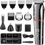 6 in 1 Grooming Kit - Waterproof Men Beard Trimmer Hair Clippers Nose Body Precision Trimmer
