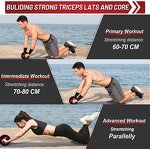 Ab Roller Wheel - Ultra-Wide 3.2 Inch Rubber Push Bar Non-Slip Home Gym Fitness Equipment