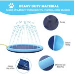 Dog Splash Pad - Eco-Friendly Anti-Slip Summer Outdoor Pet Water Mat Thicken Pool for Kids