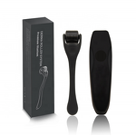 Derma Roller for Beard - Custom Logo Matte Black Titanium 540 Microneedle Face Hair Roller