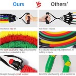 Heavy Duty Resistance Band - 150lbs TPE Nylon Sleeves Anti-Snap Elastic Home Gym Exercise