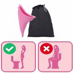 Reusable Female Urinal - Travel Portable New Version Silicone Funnel Feminine Hygiene Pee Cup