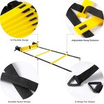 Agility Ladder Set - Football Fitness 20FT Ladder 10 Disc Cones 1 Resistance Umbrella Training