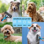 2 in 1 Pet Grooming Brush - Safe Undercoat Rake Dematting Tool Shedding Comb for Dogs Cats