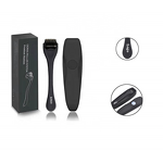 Derma Roller for Beard - Custom Logo Matte Black Titanium 540 Microneedle Face Hair Roller